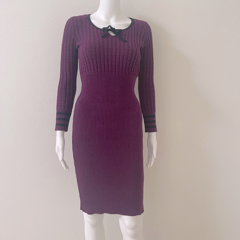 Betsey Johnson Vintage Grape Sweater Dress / Size M